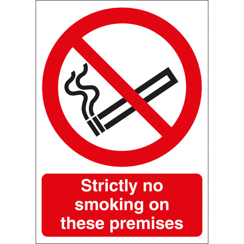 Strictly No Smoking On These Premises Sign - First Safety Signs