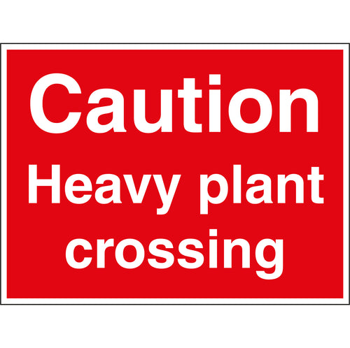 Caution Heavy Plant Crossing Stanchion Sign - First Safety Signs