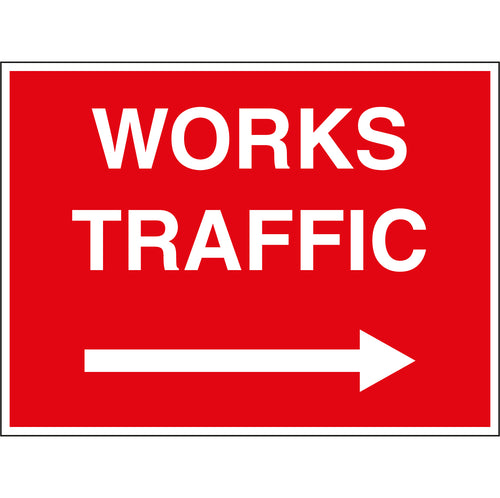 Works Traffic Right Stanchion Sign - First Safety Signs