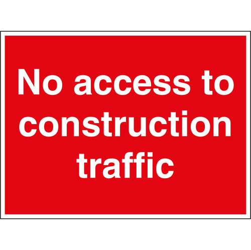 No Access To Construction Traffic Stanchion Sign - First Safety Signs