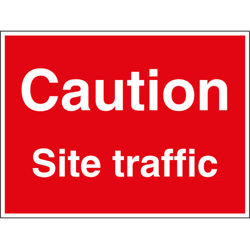 Caution Site Traffic Stanchion Sign - First Safety Signs