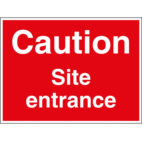 Caution Site Entrance Stanchion Sign - First Safety Signs