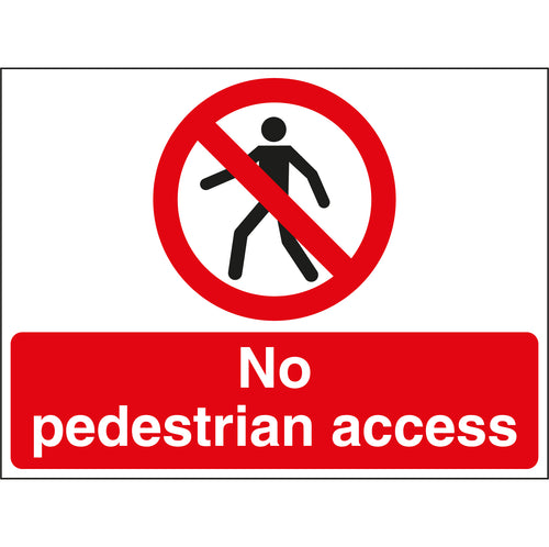 No Pedestrian Access Stanchion Sign - First Safety Signs