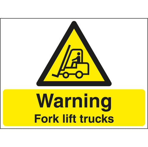 Warning Fork Lift Trucks Stanchion Sign - First Safety Signs