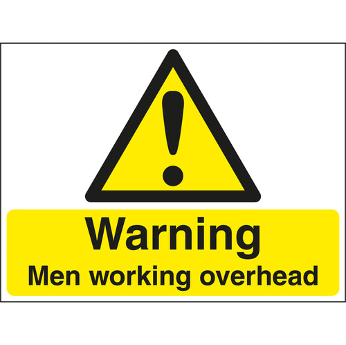 Warning Men Working Overhead Stanchion Sign - First Safety Signs