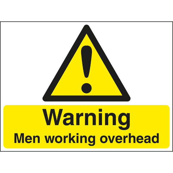 Warning Men Working Overhead Stanchion Sign - First Safety Signs