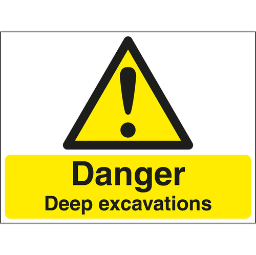 Danger Deep Excavations Stanchion Sign - First Safety Signs