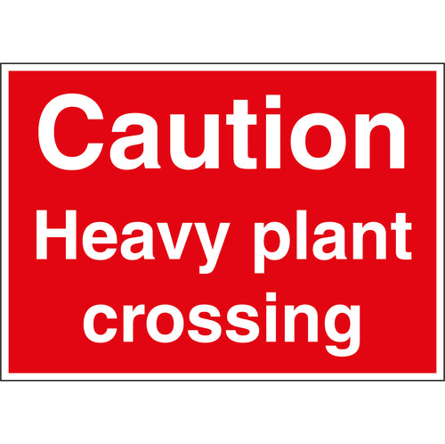 Caution Heavy Plant Crossing Stanchion Sign - First Safety Signs