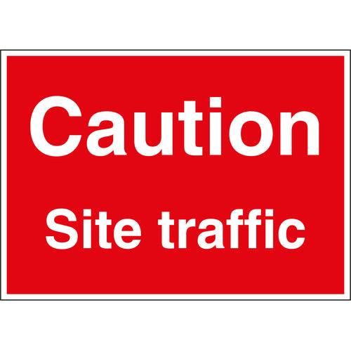 Caution Site Traffic Stanchion Sign - First Safety Signs