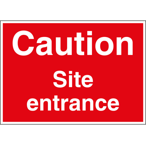 Caution Site Entrance Stanchion Sign - First Safety Signs