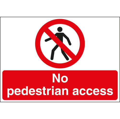 No Pedestrian Access Stanchion Sign - First Safety Signs