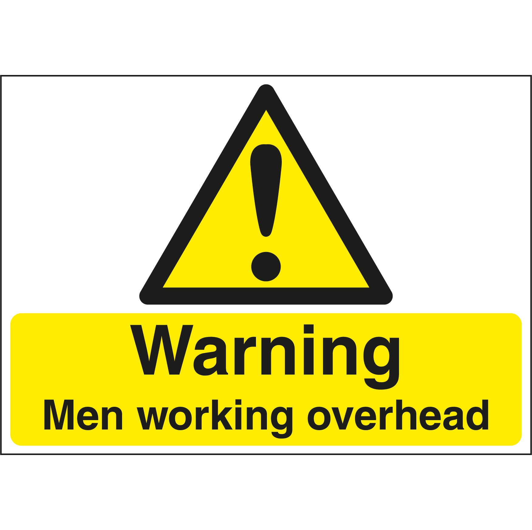 Warning Men Working Overhead Stanchion Sign First Safety Signs Warning Men Working Overhead Stanchion Sign First Safety Signs