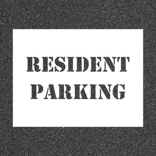 Resident Parking Reusable Stencil - First Safety Signs