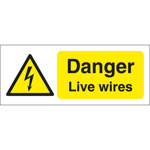 Danger Live Wires Signs Landscape - First Safety Signs
