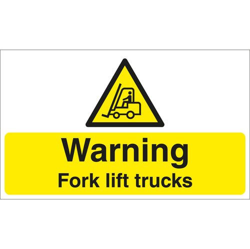 Warning Fork Lift Trucks Signs Landscape - First Safety Signs