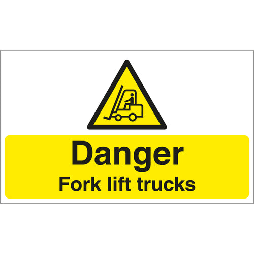 Danger Fork Lift Trucks Signs Landscape - First Safety Signs