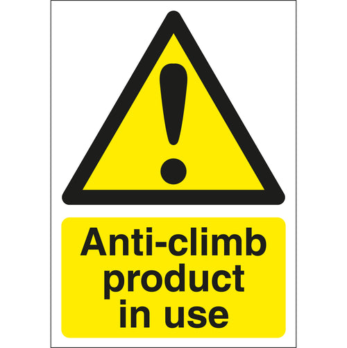 Anti-Climb Product In Use Signs - First Safety Signs